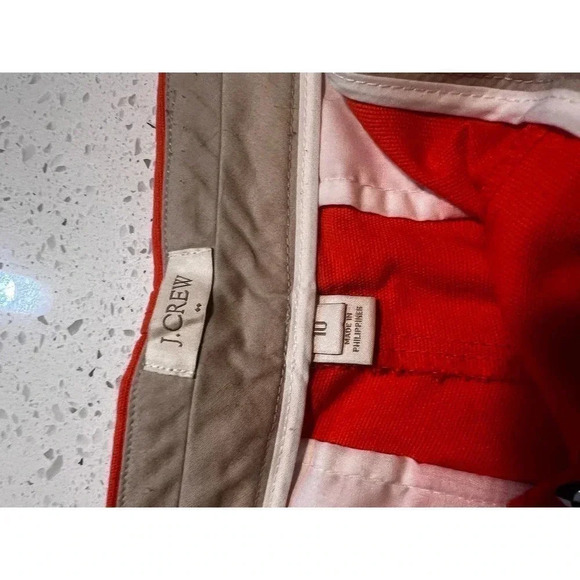 Jay crew shorts women’s Chino 100% cotton size 10 orange - Picture 2 of 5